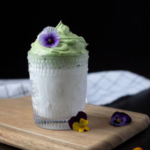 whipped matcha coconut latte